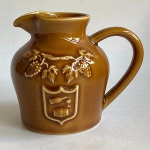 Vintage REVOL Creamer Oil Pitcher La Porcelaine France Grape Leaves Wine Bottle